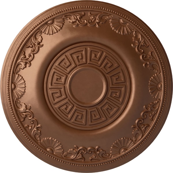 Ekena Millwork Nestor Ceiling Medallion (Fits Canopies up to 5"), Hand-Painted Polished Copper, 25 7/8"OD x 2 1/4"P CM25NEPOS - main